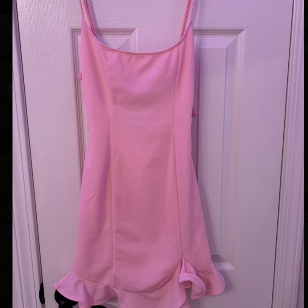 worn once pink tight flowy dress!